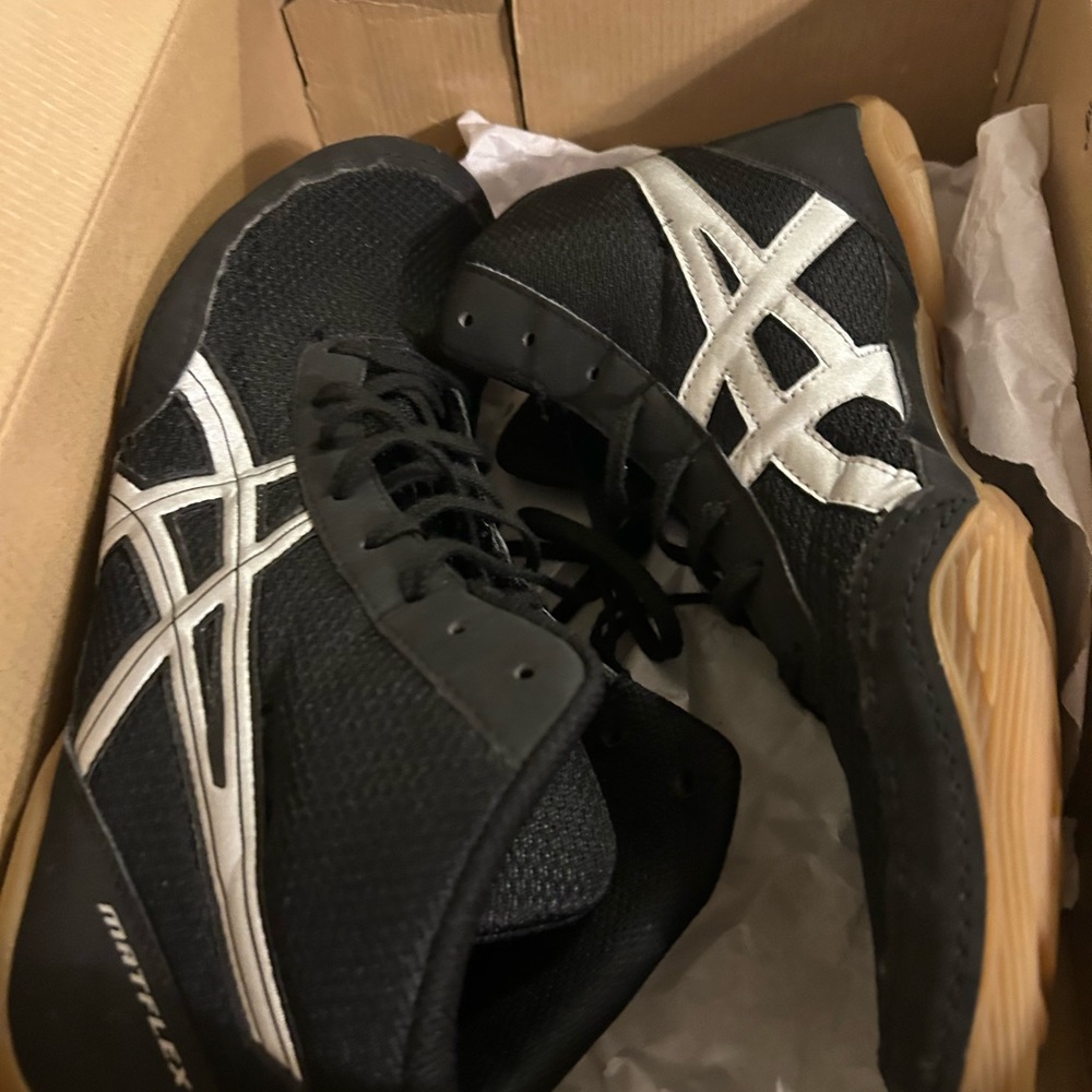 Asics Black and White Athletic Shoes